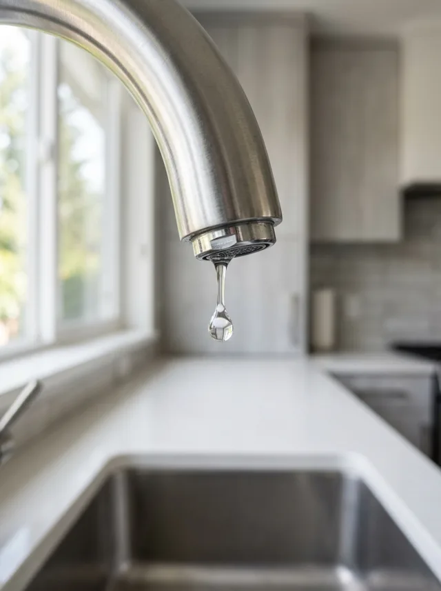 Dripping kitchen faucet